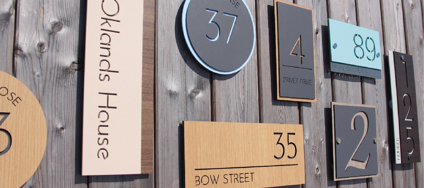 Wall of custom house signs
